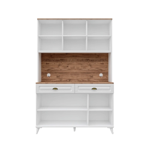 G�zde Kahve K��esi - 140 cm MDF Mutfak Dolab� Ayakl�- LED Ayd�nlatmal� - �cretsiz Montaj