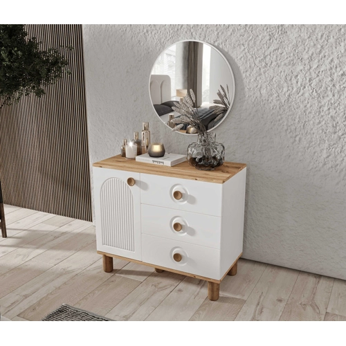 Rosa Komple MDF Atlantik �am - Beyaz Aynal� �ifonyer