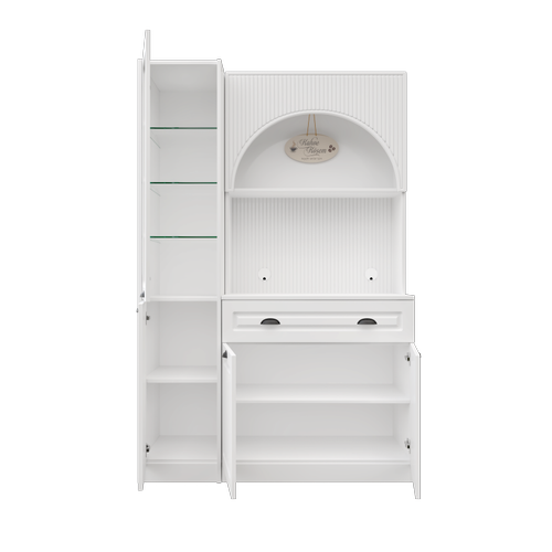 Armoni Black Midi Kahve K��esi Sol Vitrinli Komple MDF