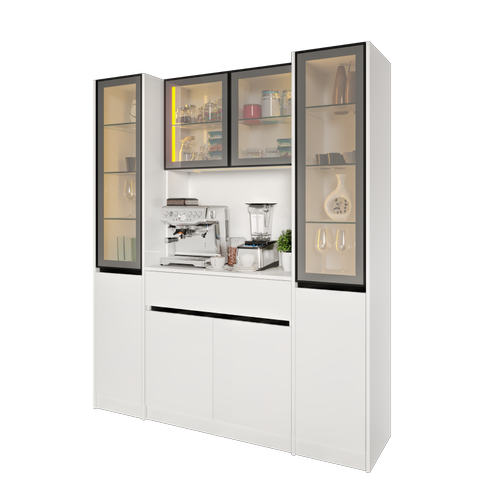 Lotus Maxi Kahve K��esi Komple MDF LED Ayd�nlatmal� Mutfak Kahve Dolab�