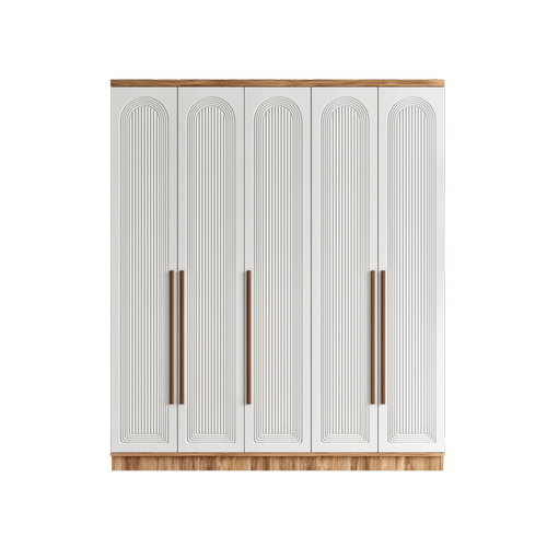 cretsiz Montaj Rosa 5 Kapakl Komple MDF Gardrop