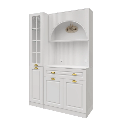 Armoni Gold Midi Kahve K��esi Sol Vitrinli Komple MDF