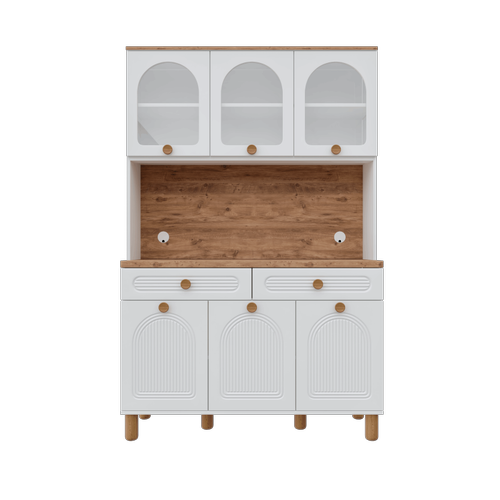 Rosa Kahve K��esi - 140 cm MDF Mutfak Dolab� - LED Ayd�nlatmal� - �cretsiz Montaj