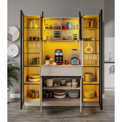 Lora Maxi Kum Beji Komple MDF LED Ayd�nlatmal� Kahve K��esi