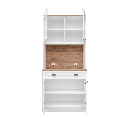 G�zde 2 Kapakl� Kahve K��esi � 93 cm MDF, LED Ayd�nlatmal�, �ok Ama�l� Mutfak ve Airfryer Dolab�