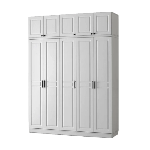�cretsiz Montaj Sport 5 Kapakl� Y�kl�kl� Komple MDF Beyaz Gard�rop