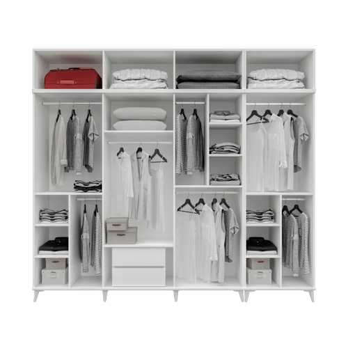 �cretsiz Montaj Milas 8 Kapakl� Komple MDF Ayakl� Y�kl�kl� Gard�rop