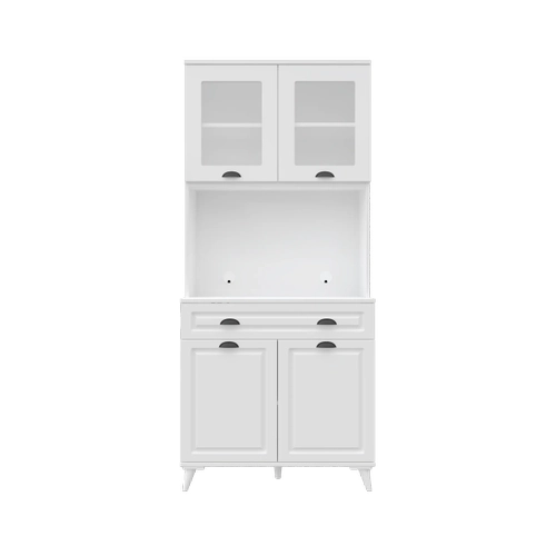 Luna 2 Kapakl� Ayakl� Kahve K��esi � 93 cm MDF, LED Ayd�nlatmal�, �ok Ama�l� Mutfak ve Airfryer Dolab�