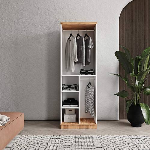cretsiz Montaj Rosa 2 Kapakl Komple MDF Gardrop