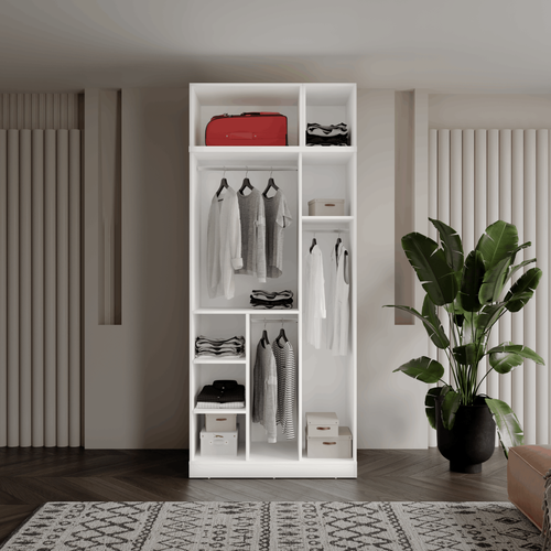 �cretsiz Montaj Milas 3 Kapakl� Komple MDF Y�kl�kl� Gard�rop