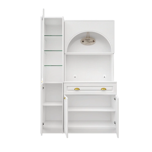 Armoni Gold Midi Kahve K��esi Sol Vitrinli Komple MDF