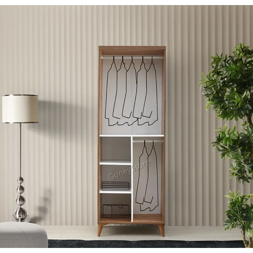 �cretsiz Montaj Sport 2 Kapakl� Komple MDF Atlantik �am-Beyaz Gard�rop