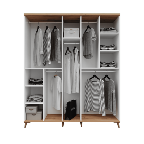 cretsiz Montaj Bohem 5 Kapakl Komple MDF  Gardrop