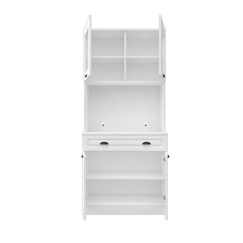 Luna 2 Kapakl� Kahve K��esi � 93 cm MDF, LED Ayd�nlatmal�, �ok Ama�l� Mutfak ve Airfryer Dolab�