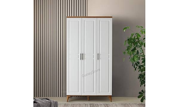Sport 3 Kapakl Komple MDF Atlantik am-Beyaz Gardrop