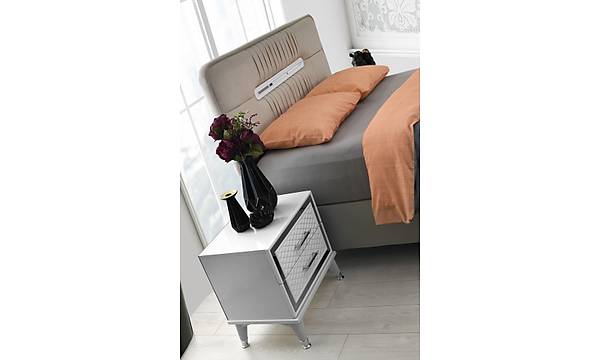 stanbul 6 Kapakl Komple MDF Beyaz Yatak Odas Takm