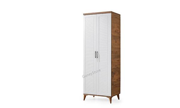 Paris 2 Kapakl Komple MDF Atlantik am-Beyaz Gardrop
