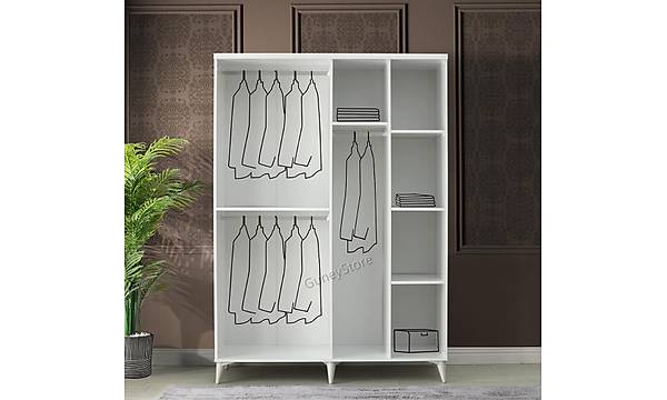 Sport 4 Kapakl Komple MDF Gardrop