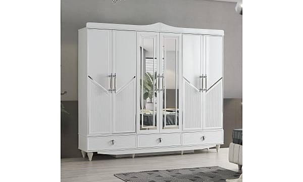 Derya 6 Kapakl Komple MDF Gardrop