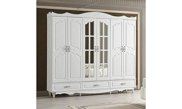 Erguvan 6 Kapakl Komple MDF Gardrop
