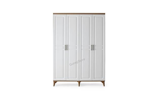 Sport 4 Kapakl Komple MDF Atlantik am-Beyaz Gardrop