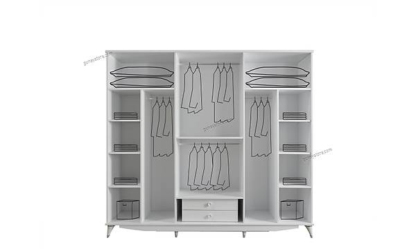 ebboy 6 Kapakl Komple MDF Gardrop