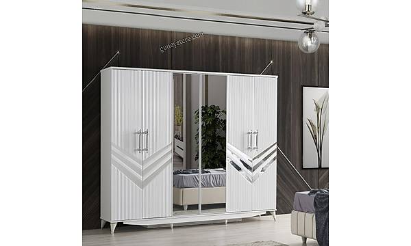 Smbl 6 Kapakl Komple MDF Gardrop