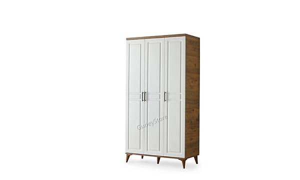 Sport 3 Kapakl Komple MDF Atlantik am-Beyaz Gardrop