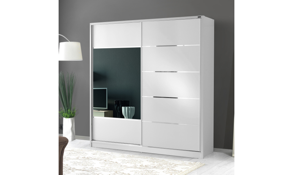 160 Cm Srgl Komple MDF Gardrop Beyaz Ray Dolap