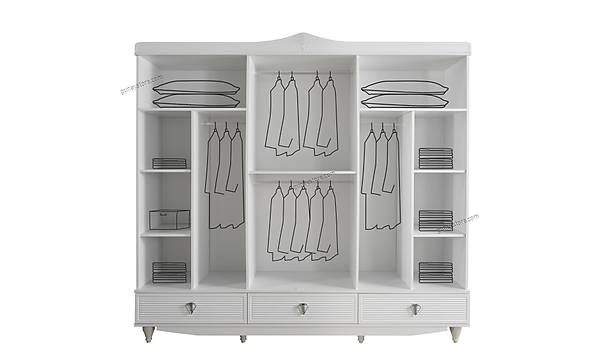 Derya 6 Kapakl Komple MDF Gardrop
