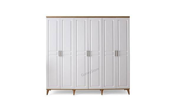 Sport 6 Kapakl  Komple MDF Atlantik am-Beyaz Gardrop
