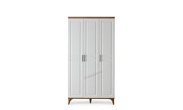 Sport 3 Kapakl Komple MDF Atlantik am-Beyaz Gardrop