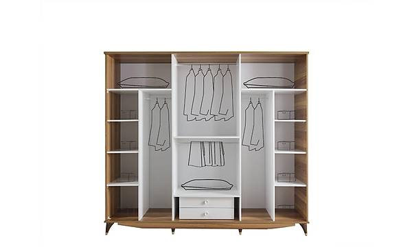 nar 6 Kapakl Komple MDF Gardrop