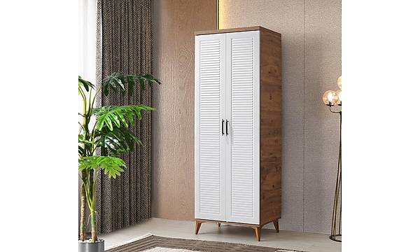 Paris 2 Kapakl Komple MDF Atlantik am-Beyaz Gardrop