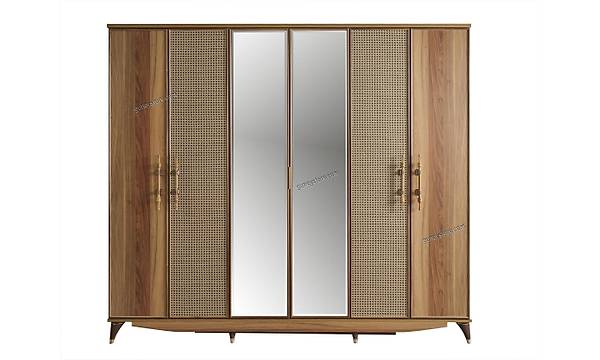Leylak 6 Kapakl Komple MDF Gardrop
