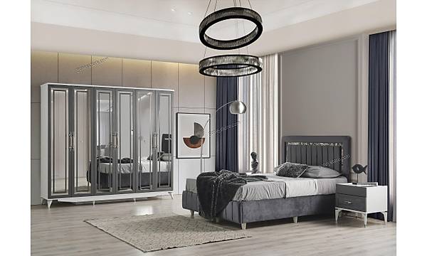 Nilfer 6 Kapakl Komple MDF Yatak Odas Takm