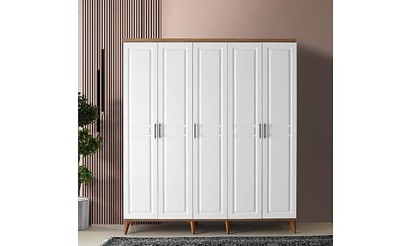 Sport 5 Kapakl  Komple MDF Atlantik am-Beyaz Gardrop
