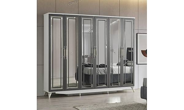 Nilfer 6 Kapakl Komple MDF Yatak Odas Takm