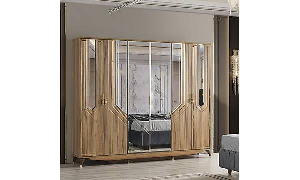 Lale 6 Kapakl Komple MDF Gardrop