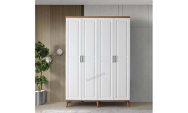 Sport 4 Kapakl Komple MDF Atlantik am-Beyaz Gardrop