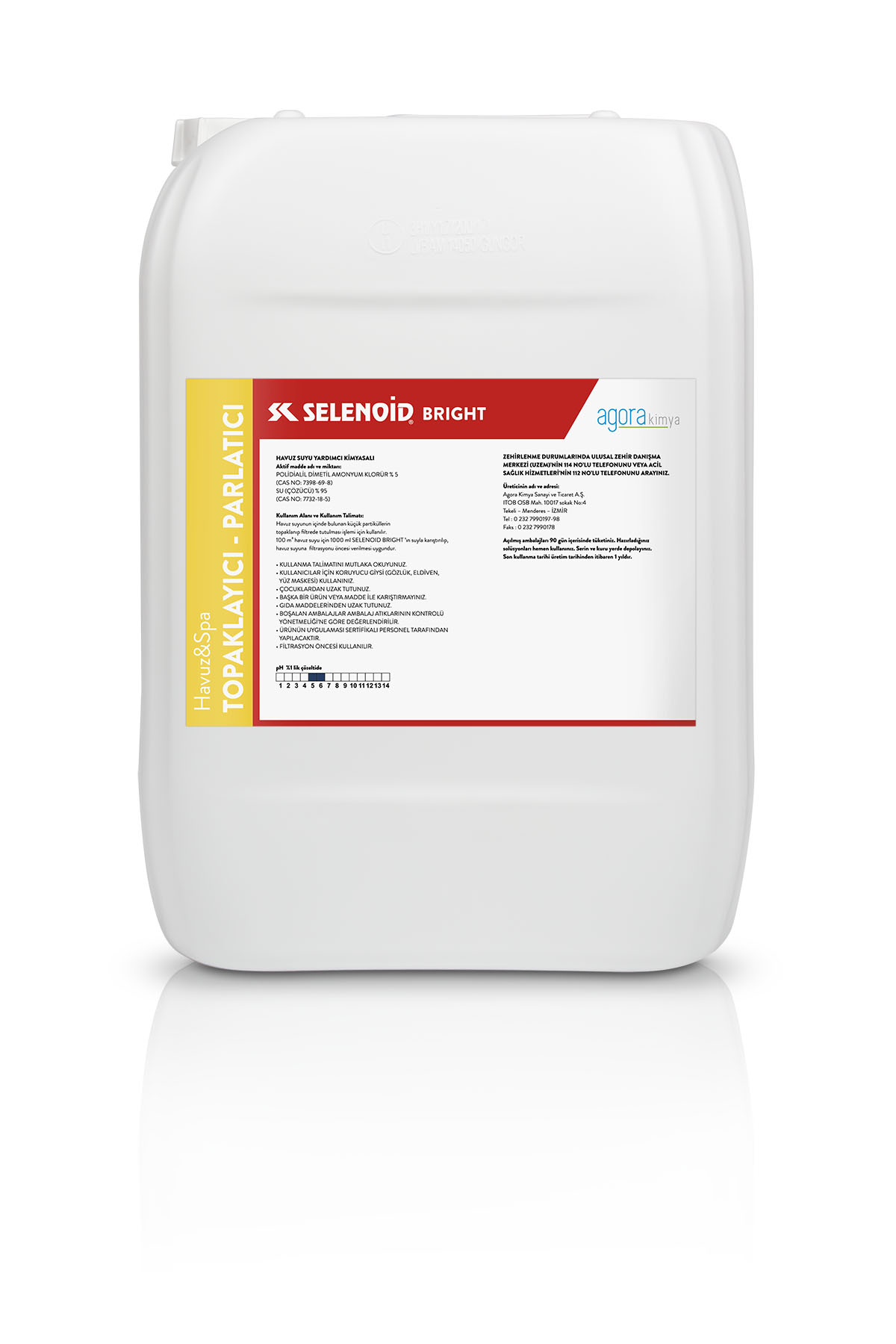 Selenoid Bright havuz suyu parlatıcı topaklayıcı 10 L