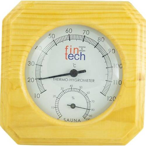 Sauna Ahşap Termometre-Higrometre Tek Saat İçinde Fintech