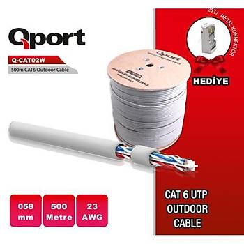 Qport Q-CATO2W 23AWG CAT6 500mt UTP Outdoor Kablo