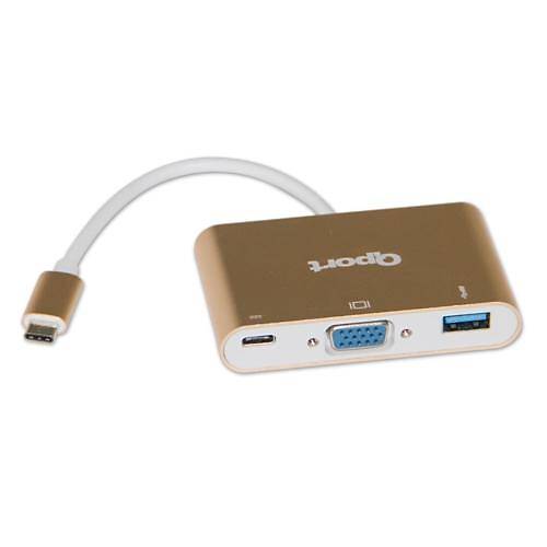 Qport Q-Tv03 Type-C To Vga+USB 3.0+Type-C evirici