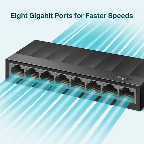 TP-LINK LS1008G 8PORT 10/100/1000 YNETLEMEZ SWITCH