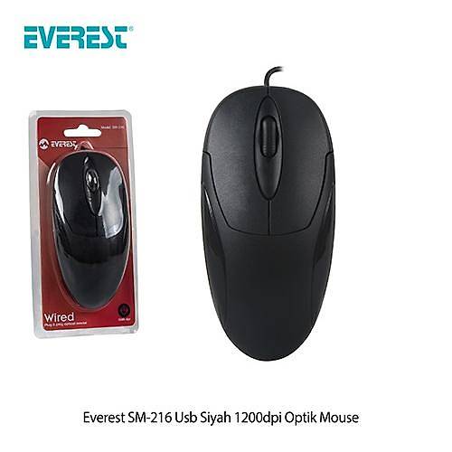 Everest SM-216 Usb Siyah 1200dpi Optik Mouse