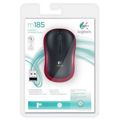 Logitech M185 Kablosuz Mouse Krmz 910-002237