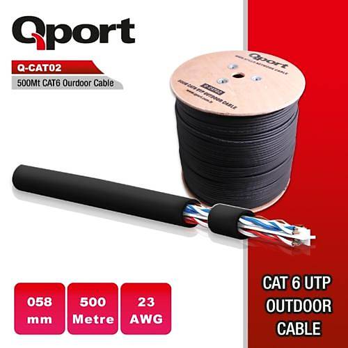 Qport Q-CATO2 23AWG CAT6 500mt UTP Outdoor Kablo