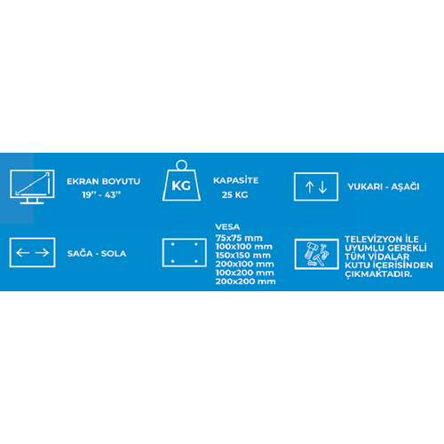PLUSAPARAT H-19/43 19"-43" SABT TV ASKI APARATI