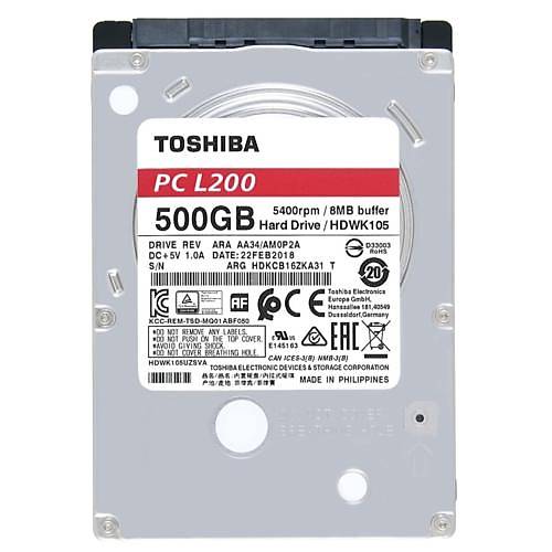 Toshiba 2.5 500GB L200 8MB 5400RPM HDWK105UZSVA